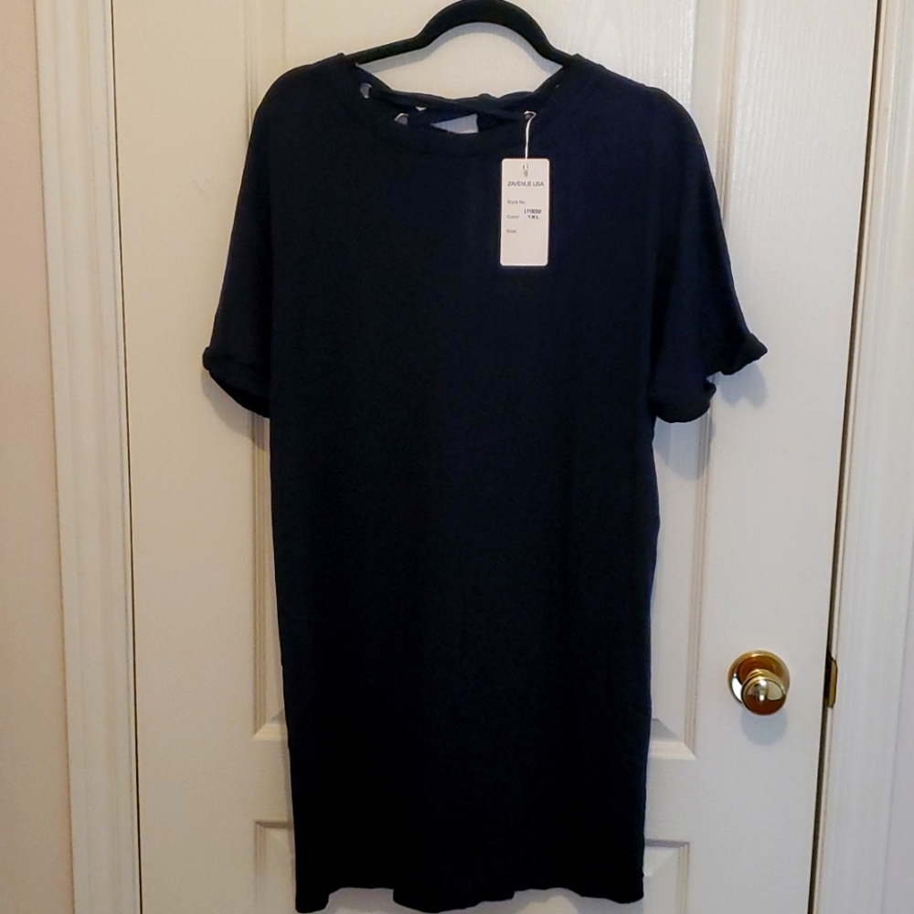NWT. Black T-shirt dress.